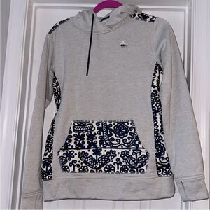 Burton Durable Goods Women’s Gray And Navy‎ Hooded Sweatshirt, Size S
